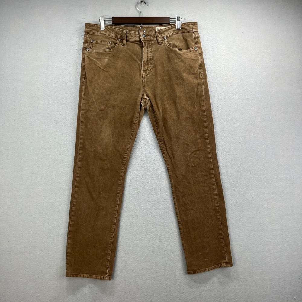 Cremieux Corduroy Pants Mens 34x30 Brown Straight Premium Office Workwear Casual